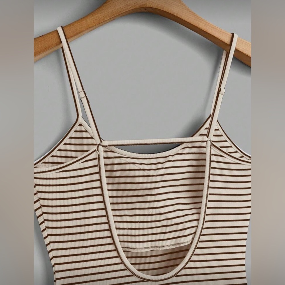 Striped Spaghetti Strap Bodysuit - Picture 2 of 4